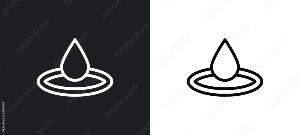 Poster deluge icon isolated in white and black colors. deluge outline vector icon from weather collection f