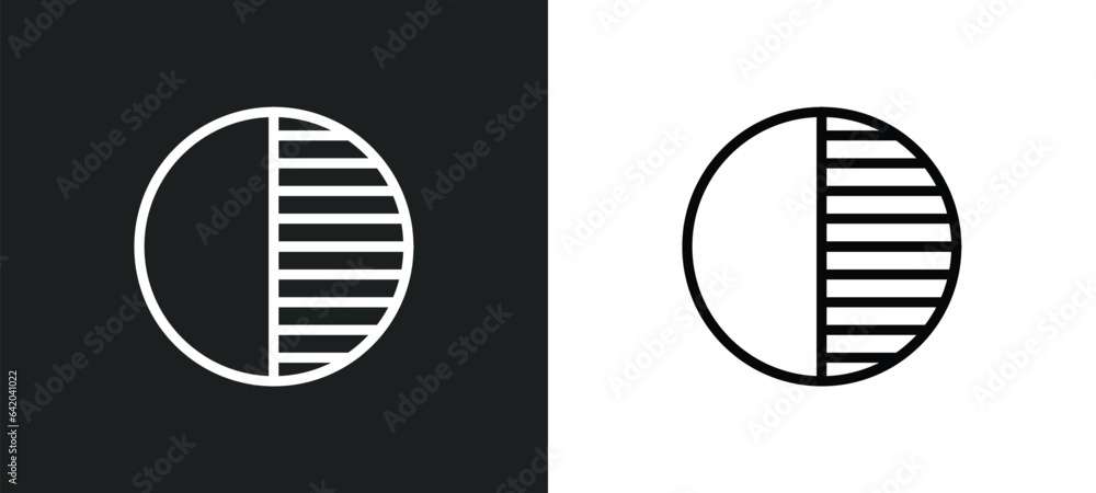 Poster first quarter icon isolated in white and black colors. first quarter outline vector icon from weathe