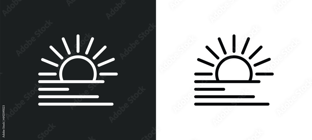 Poster foggy day icon isolated in white and black colors. foggy day outline vector icon from weather collec
