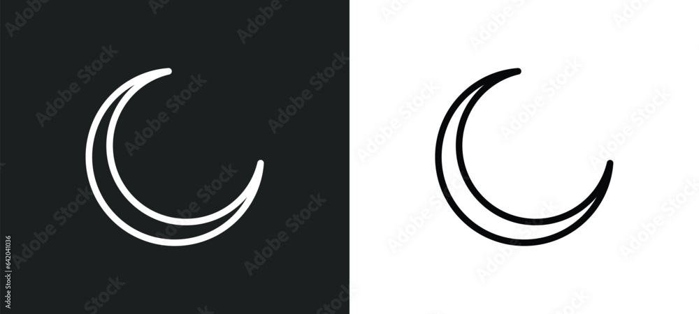 Poster new moon icon isolated in white and black colors. new moon outline vector icon from weather collecti