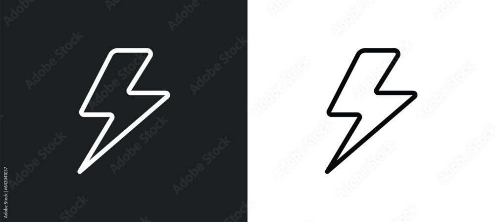 Poster light bolt icon isolated in white and black colors. light bolt outline vector icon from weather coll