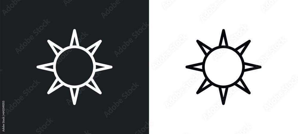 Poster sunshine icon isolated in white and black colors. sunshine outline vector icon from weather collecti