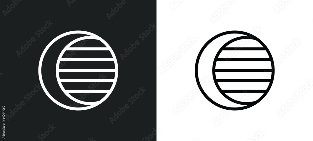 Poster waxing moon icon isolated in white and black colors. waxing moon outline vector icon from weather co