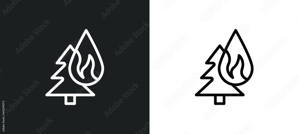 Poster wildfire icon isolated in white and black colors. wildfire outline vector icon from weather collecti