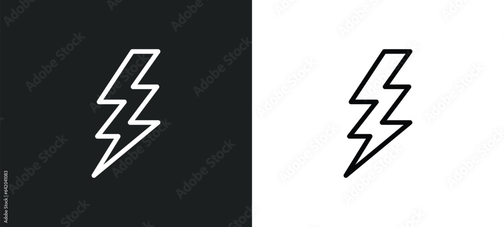 Poster thunderbolt icon isolated in white and black colors. thunderbolt outline vector icon from weather co