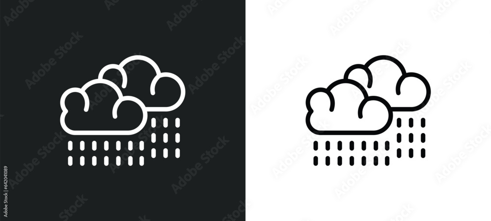 Poster steady rain icon isolated in white and black colors. steady rain outline vector icon from weather co