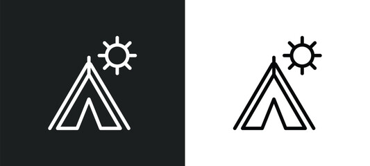 indian summer icon isolated in white and black colors. indian summer outline vector icon from weather collection for web, mobile apps and ui.