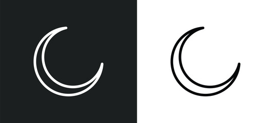 new moon icon isolated in white and black colors. new moon outline vector icon from weather collection for web, mobile apps and ui. © Premium Art