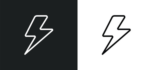 light bolt icon isolated in white and black colors. light bolt outline vector icon from weather collection for web, mobile apps and ui. - obrazy, fototapety, plakaty