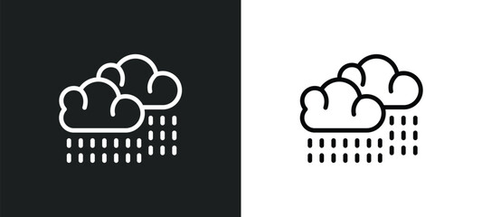 steady rain icon isolated in white and black colors. steady rain outline vector icon from weather collection for web, mobile apps and ui.