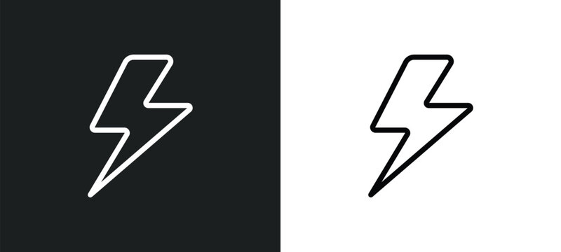 light bolt icon isolated in white and black colors. light bolt outline vector icon from weather collection for web, mobile apps and ui.