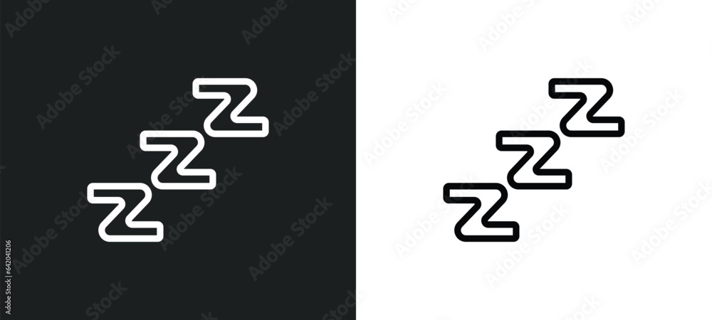 Poster zzz icon isolated in white and black colors. zzz outline vector icon from wellness collection for we