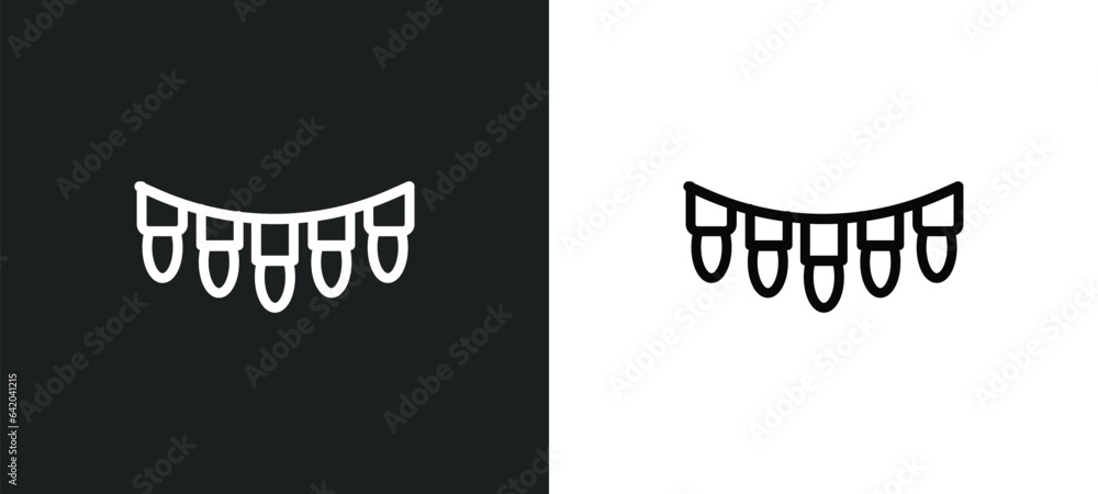 Poster lights icon isolated in white and black colors. lights outline vector icon from winter collection fo