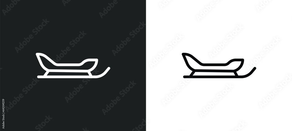 Aufkleber sledge icon isolated in white and black colors. sledge outline vector icon from winter collection fo