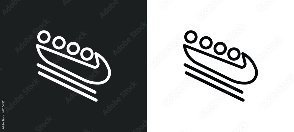 Poster bobsled icon isolated in white and black colors. bobsled outline vector icon from winter collection 