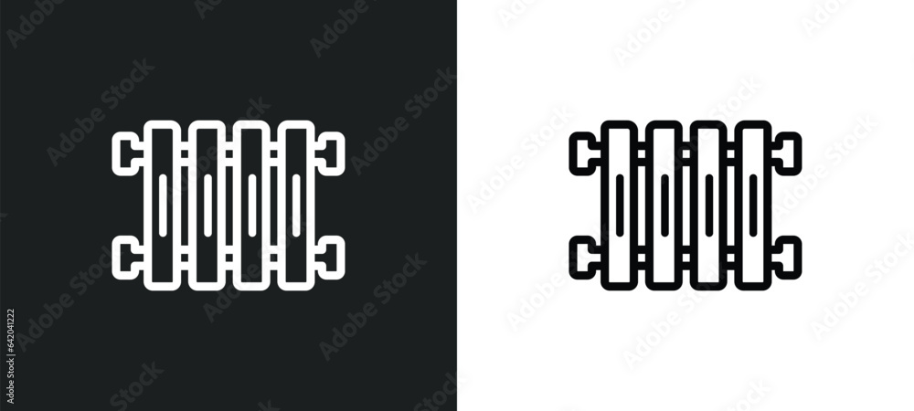 Poster heater icon isolated in white and black colors. heater outline vector icon from winter collection fo