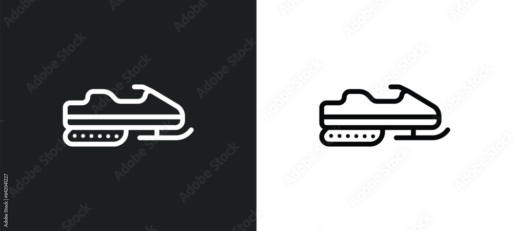 Poster snowmobile icon isolated in white and black colors. snowmobile outline vector icon from winter colle