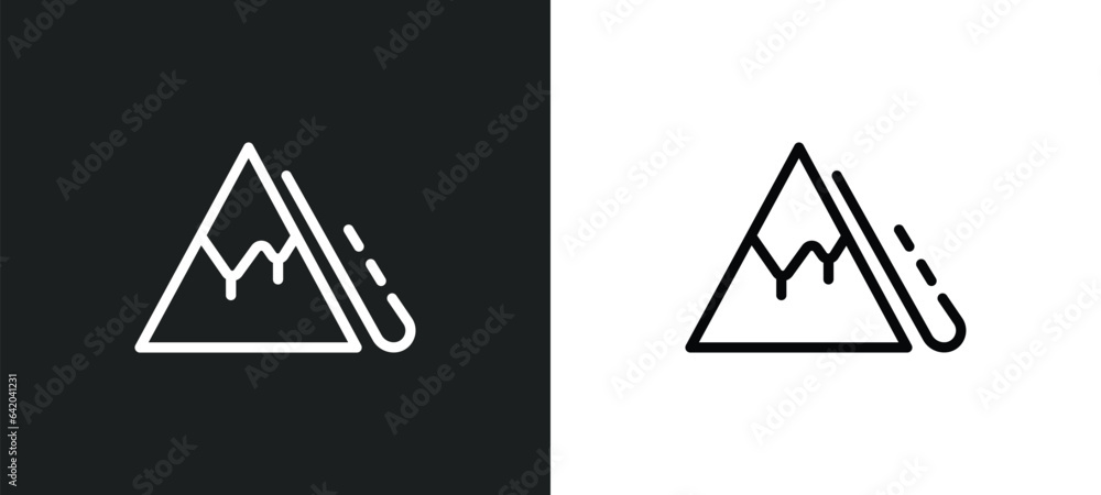 Aufkleber avalanche icon isolated in white and black colors. avalanche outline vector icon from winter collect