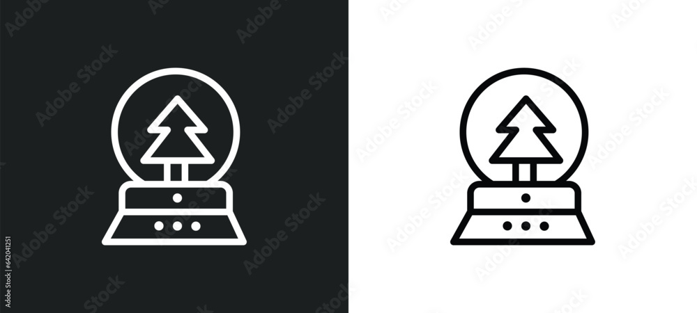 Poster snow globe icon isolated in white and black colors. snow globe outline vector icon from winter colle