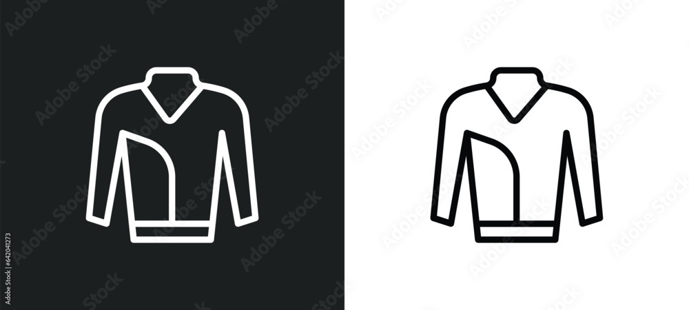 Poster turtleneck sweater icon isolated in white and black colors. turtleneck sweater outline vector icon f
