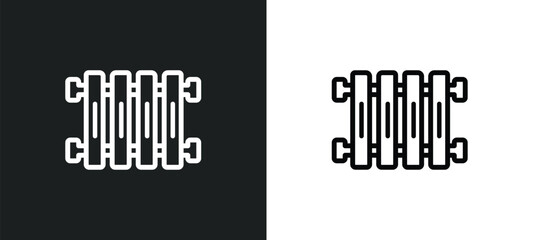 heater icon isolated in white and black colors. heater outline vector icon from winter collection for web, mobile apps and ui.