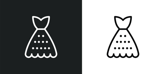 vintage dress? icon isolated in white and black colors. vintage dress? outline vector icon from woman clothing collection for web, mobile apps and ui.