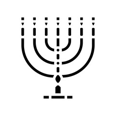 menorah jewish glyph icon vector. menorah jewish sign. isolated symbol illustration