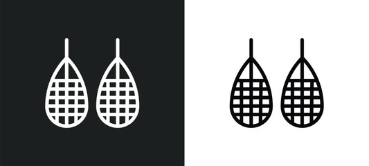 snowshoes icon isolated in white and black colors. snowshoes outline vector icon from winter collection for web, mobile apps and ui.