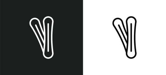 ski equiptment icon isolated in white and black colors. ski equiptment outline vector icon from winter collection for web, mobile apps and ui.