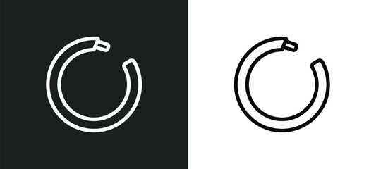 round earrings? icon isolated in white and black colors. round earrings? outline vector icon from woman clothing collection for web, mobile apps and ui.