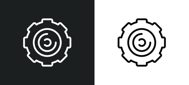 winter tire icon isolated in white and black colors. winter tire outline vector icon from winter collection for web, mobile apps and ui.