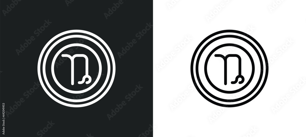 Poster capricorn icon isolated in white and black colors. capricorn outline vector icon from zodiac collect