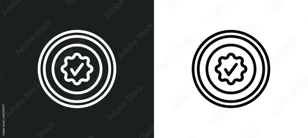 Poster standard of quality icon isolated in white and black colors. standard of quality outline vector icon