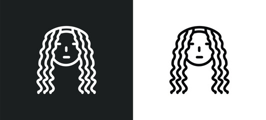 curling hair? icon isolated in white and black colors. curling hair? outline vector icon from woman clothing collection for web, mobile apps and ui.