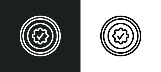 standard of quality icon isolated in white and black colors. standard of quality outline vector icon from zodiac collection for web, mobile apps and ui.