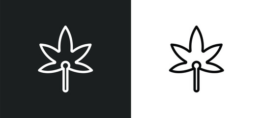 Fototapeta na wymiar cannabis icon isolated in white and black colors. cannabis outline vector icon from world peace collection for web, mobile apps and ui.