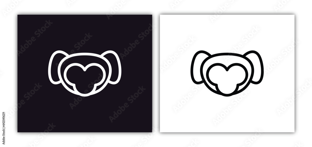 Poster ape icon isolated in white and black colors. ape outline vector icon from animals collection for web