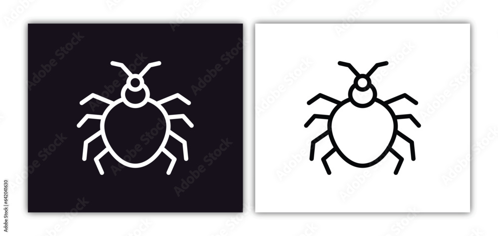 Poster bedbug icon isolated in white and black colors. bedbug outline vector icon from animals collection f