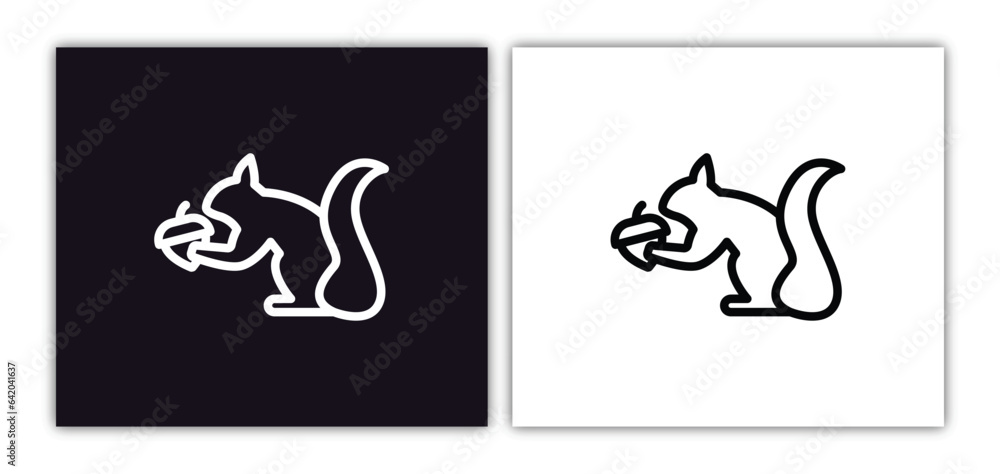 Poster chipmunk icon isolated in white and black colors. chipmunk outline vector icon from animals collecti
