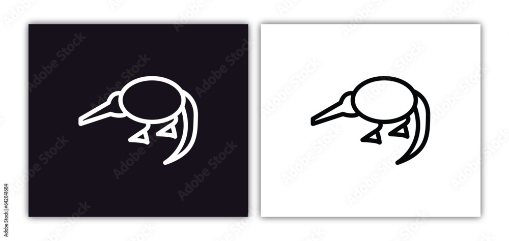 Poster desman icon isolated in white and black colors. desman outline vector icon from animals collection f