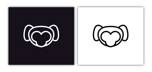 ape icon isolated in white and black colors. ape outline vector icon from animals collection for web, mobile apps and ui.
