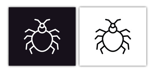 bedbug icon isolated in white and black colors. bedbug outline vector icon from animals collection for web, mobile apps and ui.
