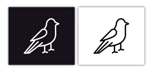 canary icon isolated in white and black colors. canary outline vector icon from animals collection for web, mobile apps and ui.