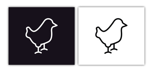 chick icon isolated in white and black colors. chick outline vector icon from animals collection for web, mobile apps and ui.