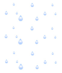 Cartoon drawing of raindrops isolated