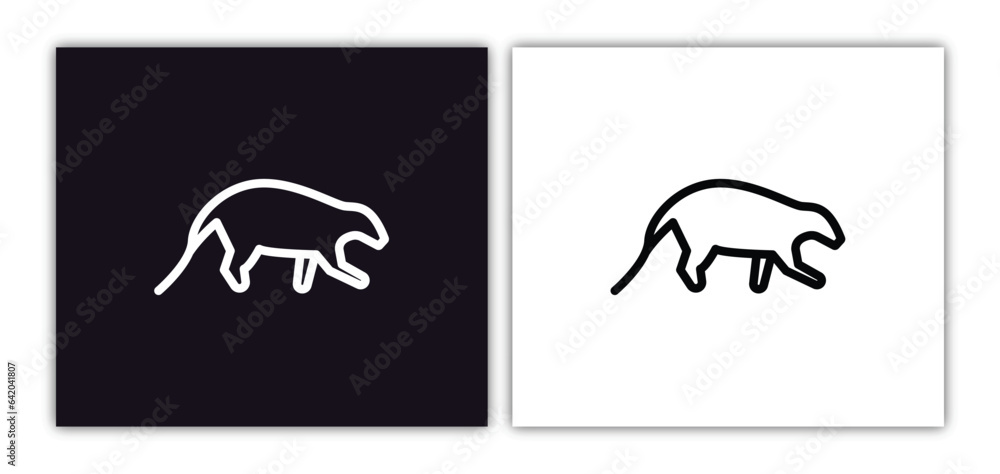 Poster mongoose icon isolated in white and black colors. mongoose outline vector icon from animals collecti