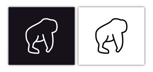 orangutan icon isolated in white and black colors. orangutan outline vector icon from animals collection for web, mobile apps and ui. © Premium Art