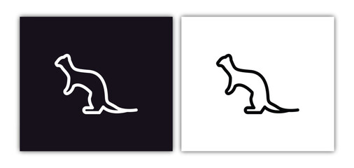 polecat icon isolated in white and black colors. polecat outline vector icon from animals collection for web, mobile apps and ui.