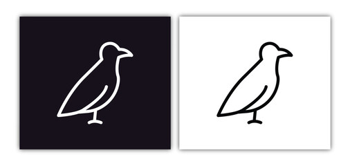 raven icon isolated in white and black colors. raven outline vector icon from animals collection for web, mobile apps and ui.