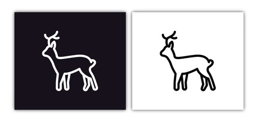 roe icon isolated in white and black colors. roe outline vector icon from animals collection for web, mobile apps and ui.